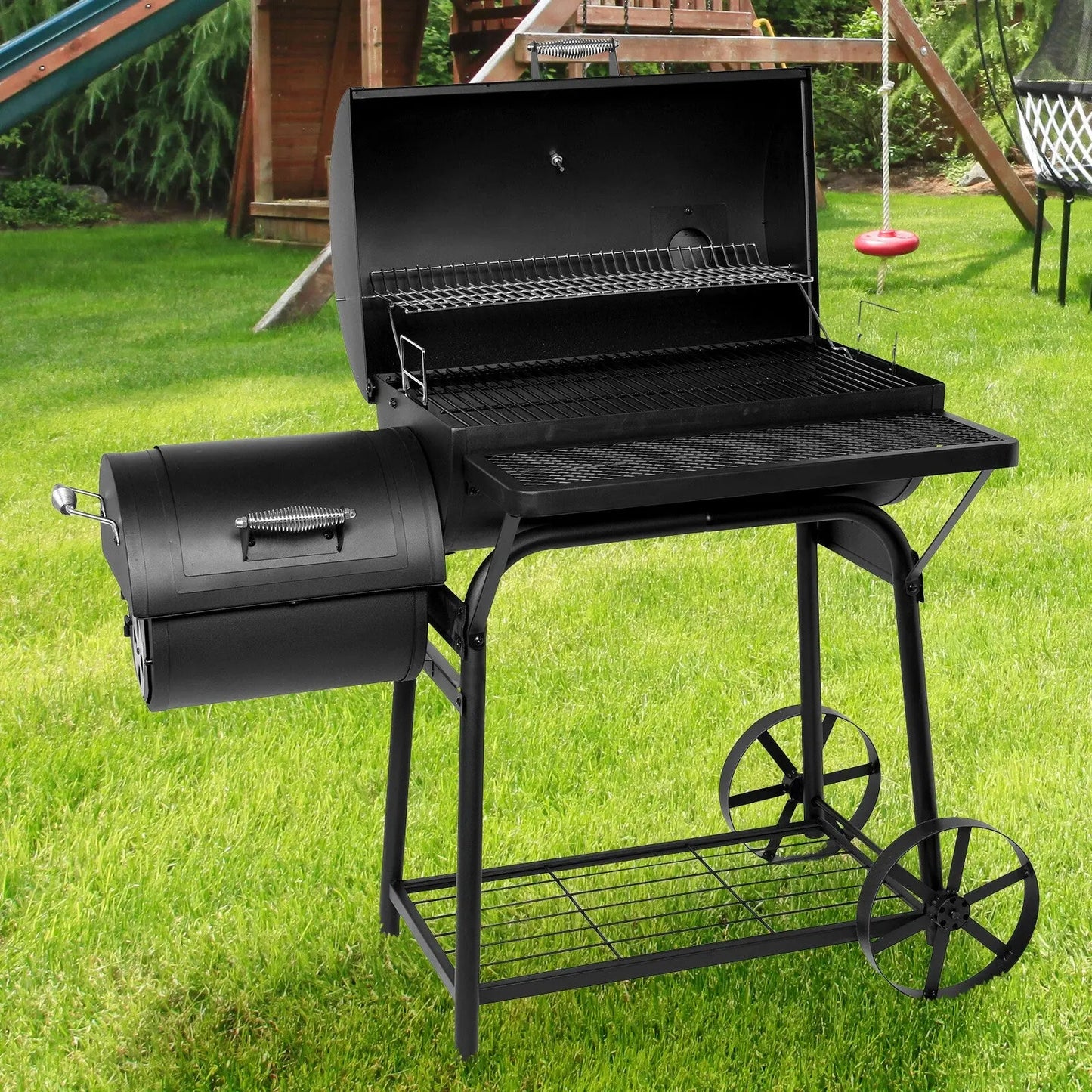 Havana Outdoors Charcoal 2-IN-1 BBQ Smoker Grill Barbecue Outdoor Cooking - Myzenhome