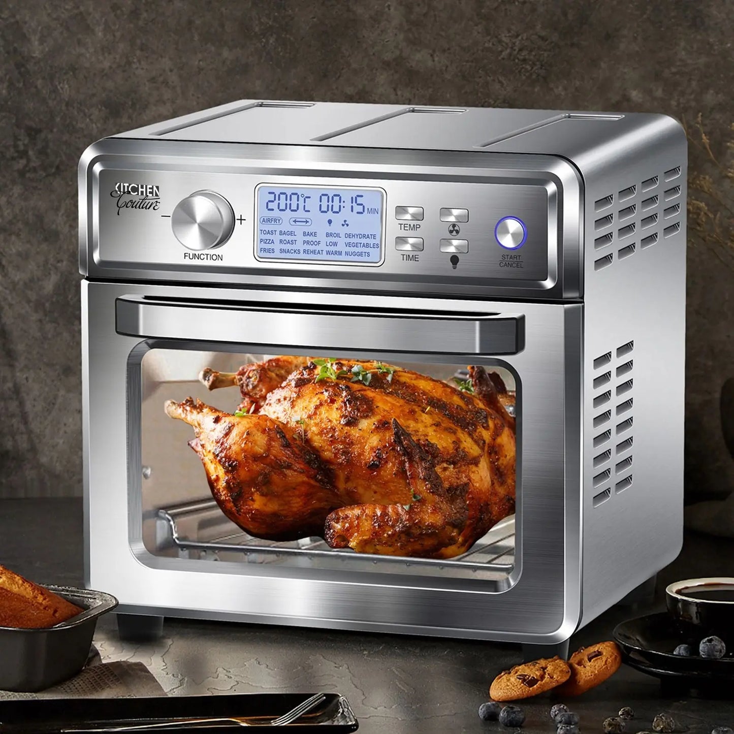Kitchen Couture Air Fryer 24 Litre Stainless Steel Multifunctional LCD Display - Myzenhome