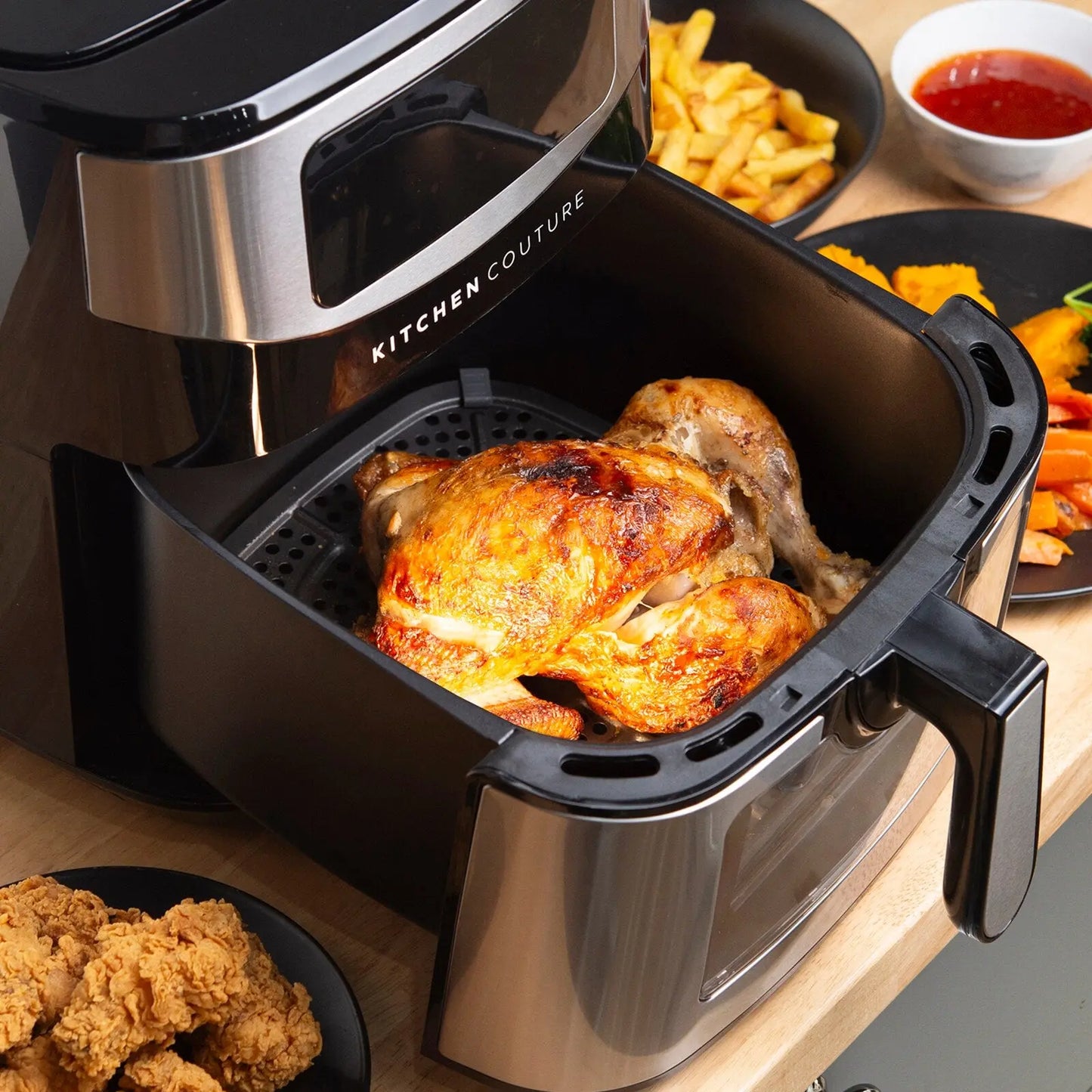 Kitchen couture 12 litre clear view digital air fryer capacity silver Kitchen Couture