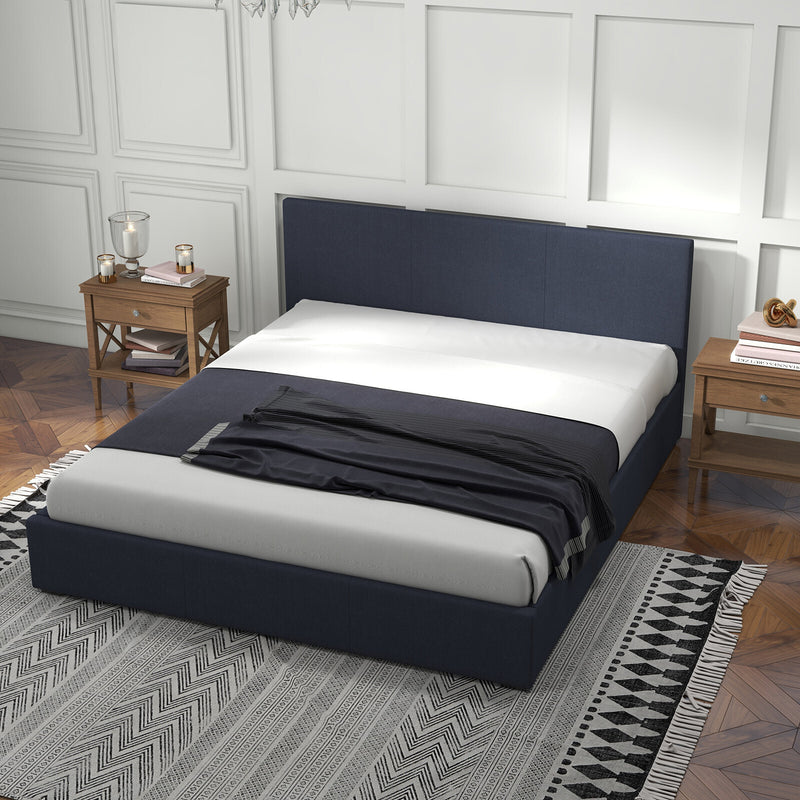 Milano Luxury Gas Lift Bed Frame Base And Headboard With Storage