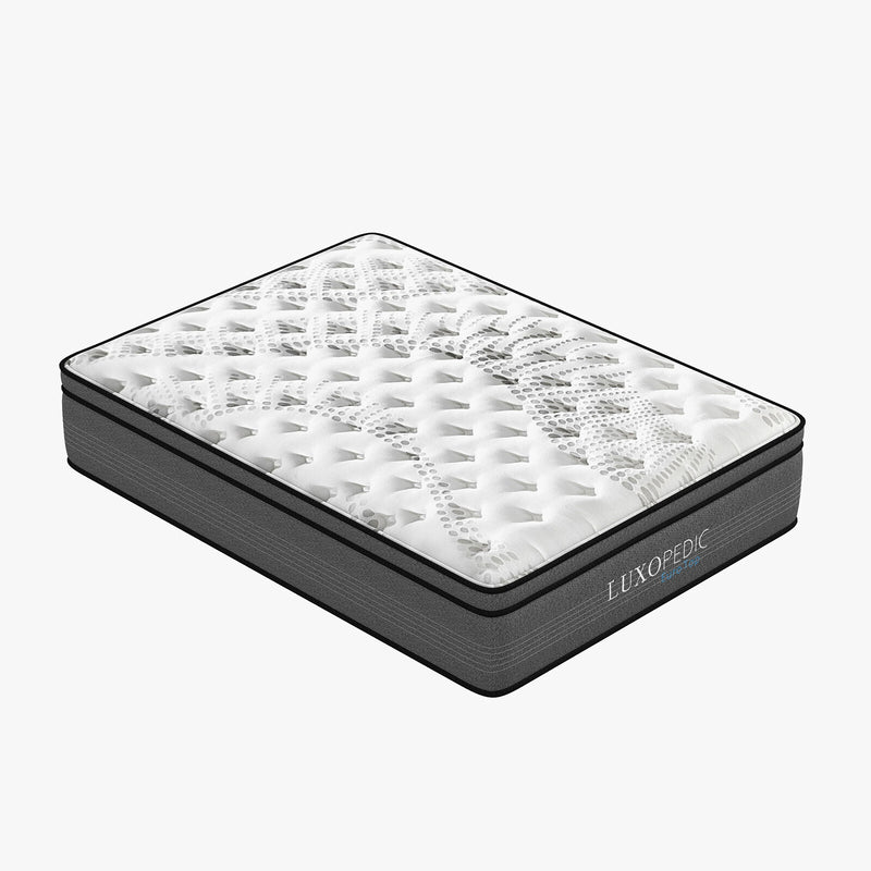 Luxopedic Pocket Spring Mattress 5 Zone 32CM Euro Top Memory Foam Medium Firm