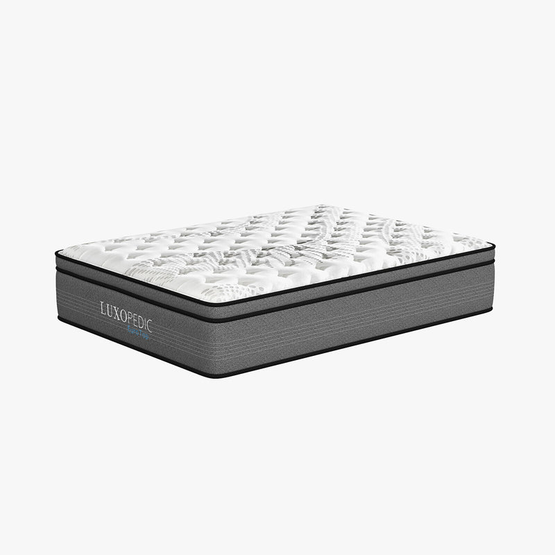 Luxopedic Pocket Spring Mattress 5 Zone 32CM Euro Top Memory Foam Medium Firm