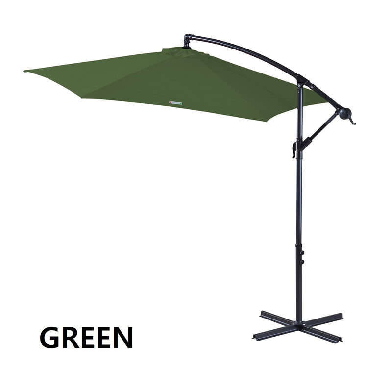 Milano Outdoor 3 Metre Cantilever Umbrella UV Sunshade Garden Patio Deck