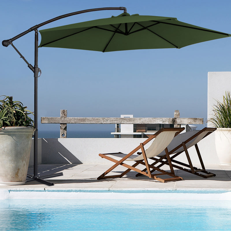 Milano Outdoor 3 Metre Cantilever Umbrella UV Sunshade Garden Patio Deck