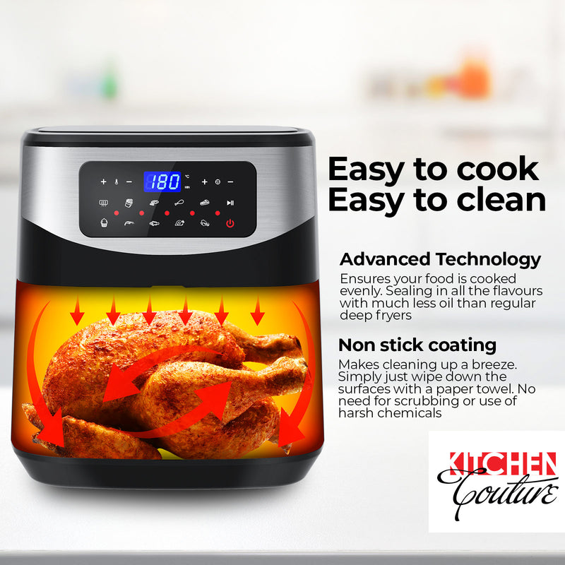 Kitchen Couture 12 Litre Air Fryer Multifunctional LCD One Touch Display