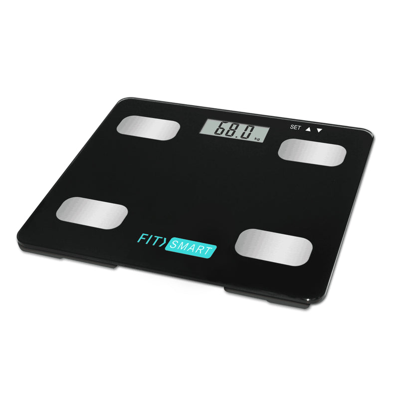 FitSmart Electronic Floor Body Scale Digital LCD Glass Tracker Bathroom