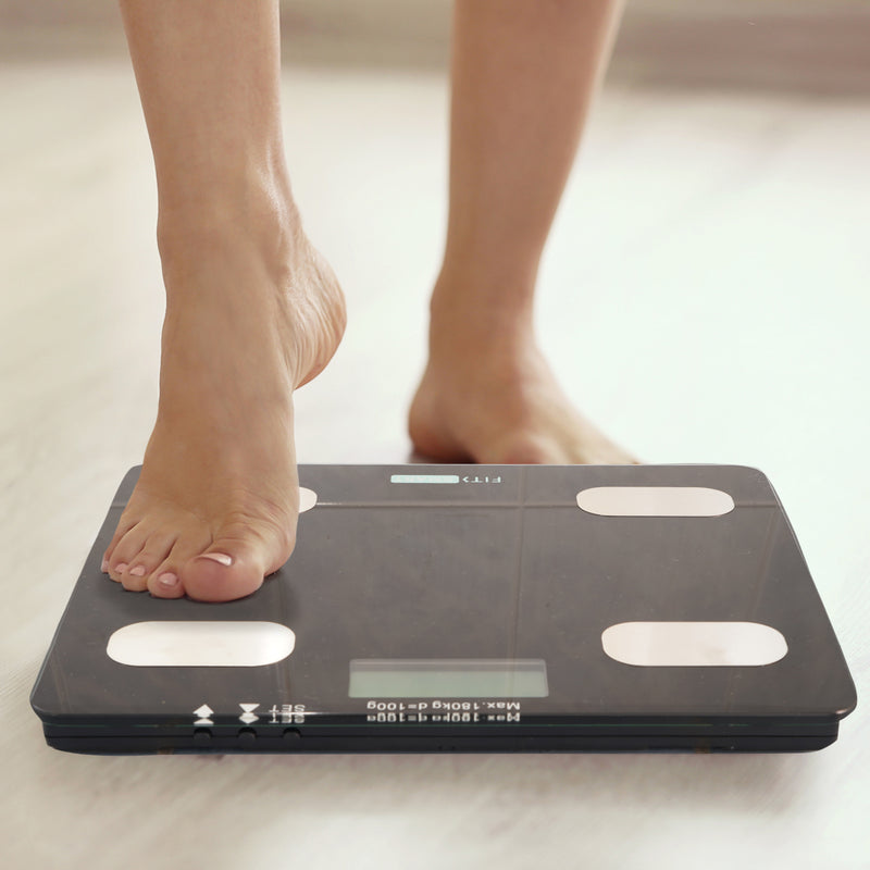 FitSmart Electronic Floor Body Scale Digital LCD Glass Tracker Bathroom