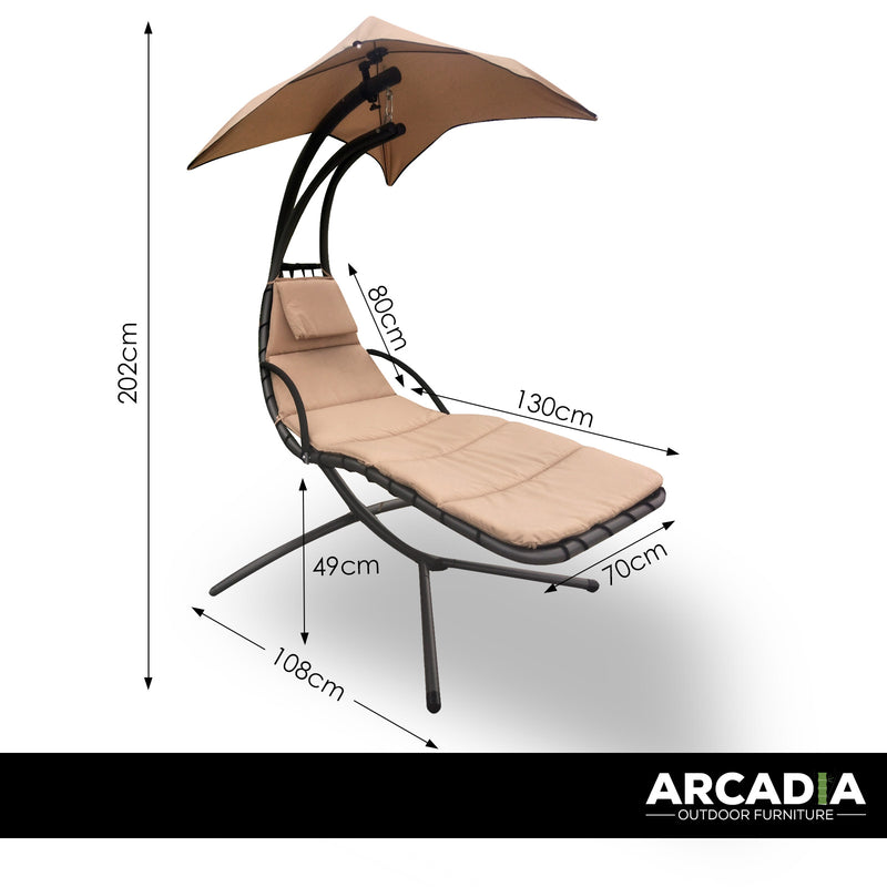 Arcadia Furniture Hammock Swing Chair Chaise Lounger Waterproof Outdoor