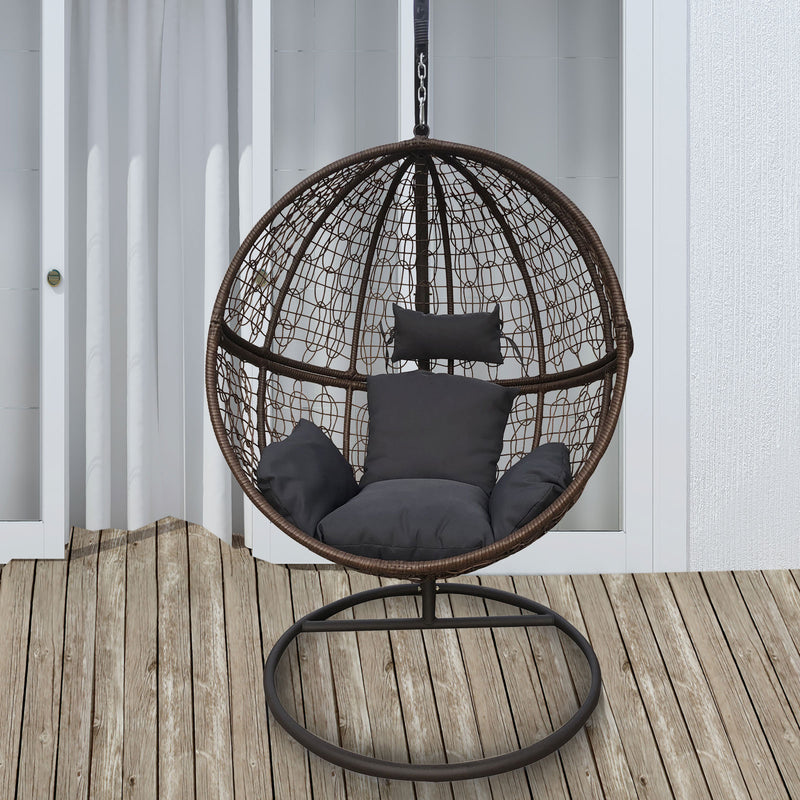 Arcadia Furniture Rocking Egg Chair Outdoor Wicker Rattan Patio Garden Circular