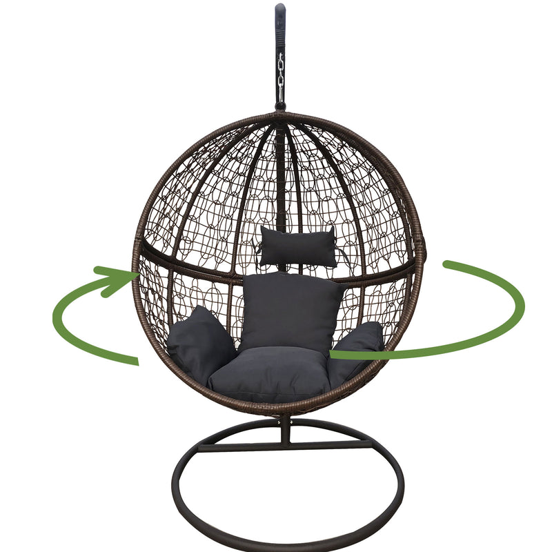 Arcadia Furniture Rocking Egg Chair Outdoor Wicker Rattan Patio Garden Circular