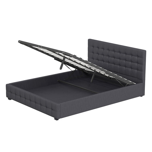 Milano Decor Eden Gas Lift Bed With Headboard Platform Storage Fabric - Myzenhome