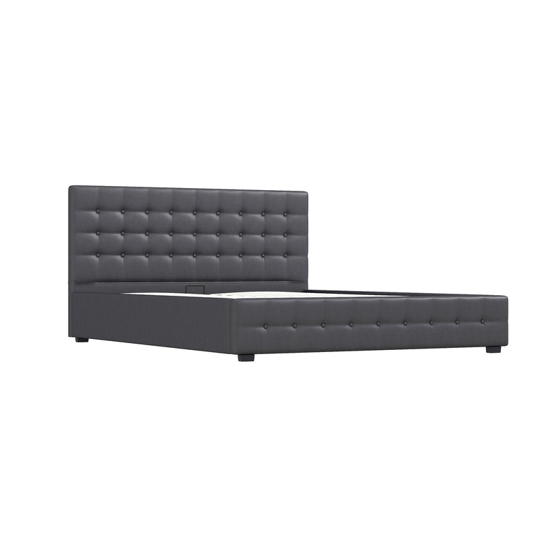 Milano Decor Eden Gas Lift Bed With Headboard Platform Storage Fabric - Myzenhome