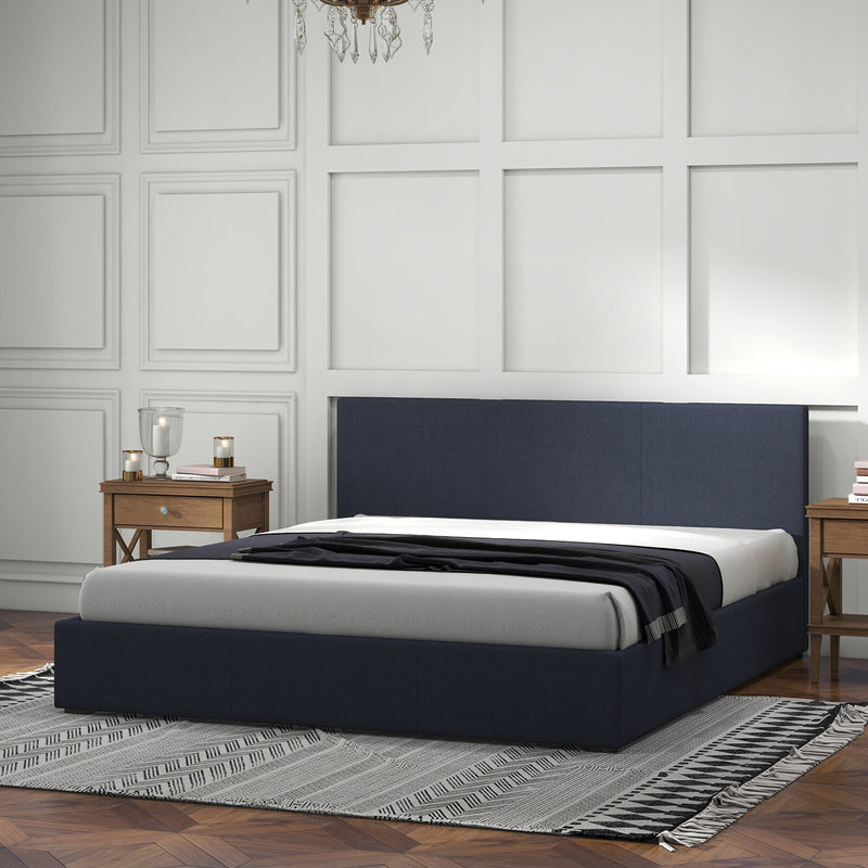 Milano Luxury Gas Lift Bed Frame Base And Headboard With Storage