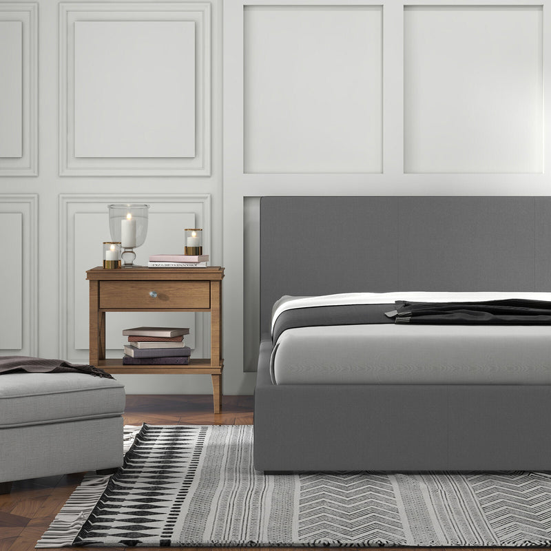 Milano Luxury Gas Lift Bed Frame Base And Headboard With Storage