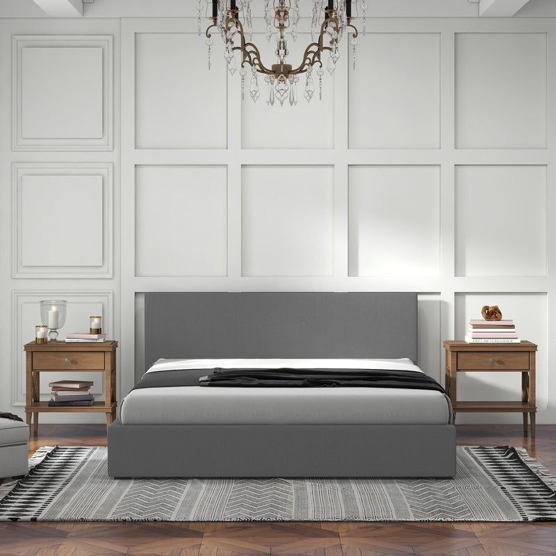 Milano Sienna Luxury Bed Frame Base And Headboard Solid Wood Padded Fabric