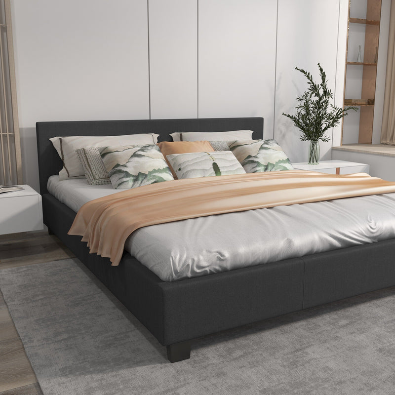 Milano Sienna Luxury Bed Frame Base And Headboard Solid Wood Padded Fabric