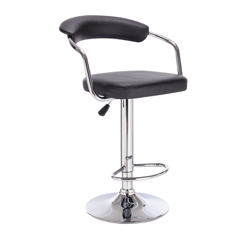 Milano Decor Lola Adjustable Barstool Swivel Stool Chrome PU Leather