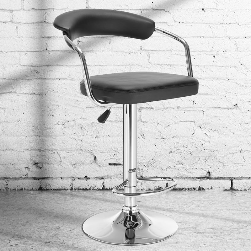 Milano Decor Lola Adjustable Barstool Swivel Stool Chrome PU Leather