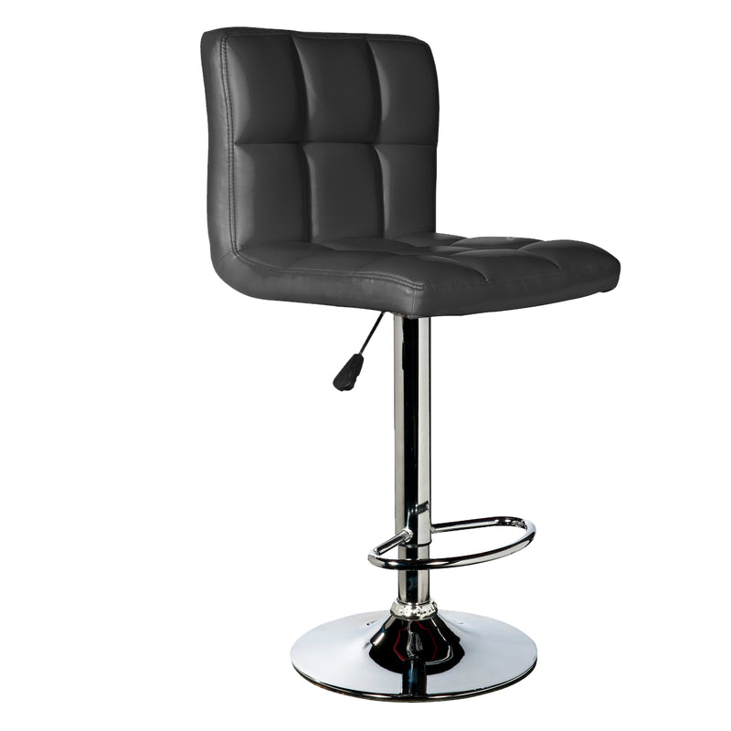 Milano Decor Stella Adjustable Barstool High Back Chrome PU Leather Swivel