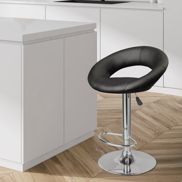 Milano Decor Delilah Height Adjustable Barstool Circular Arc Swivel Chrome