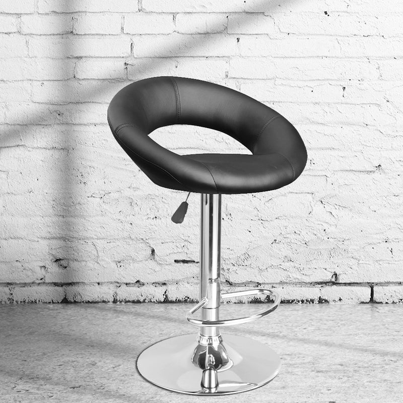 Milano Decor Delilah Height Adjustable Barstool Circular Arc Swivel Chrome