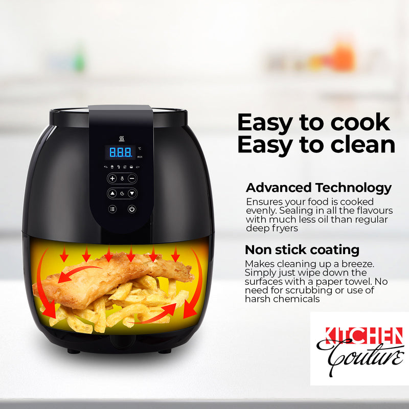 Kitchen Couture 3.5 Litre Digital Display Air Fryer Oil Free Cooking