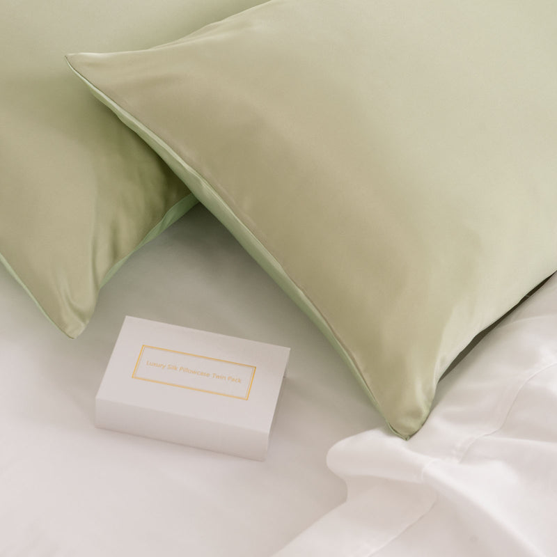 Royal Comfort Mulberry Soft Silk Hypoallergenic Pillowcase Twin Pack