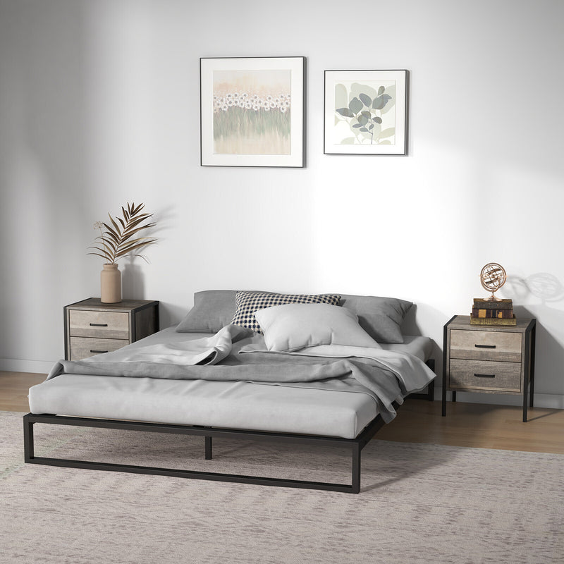 Milano Decor Florence Metal Bed Frame Mattress Base Platform Modern