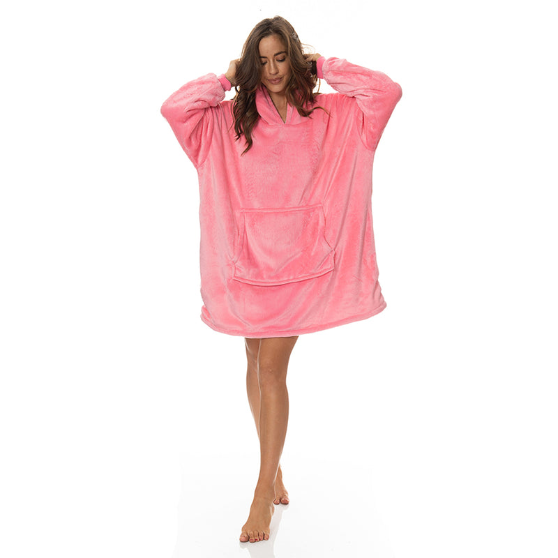 Royal Comfort Snug Hoodie Nightwear Super Soft Reversible Fleece 750GSM