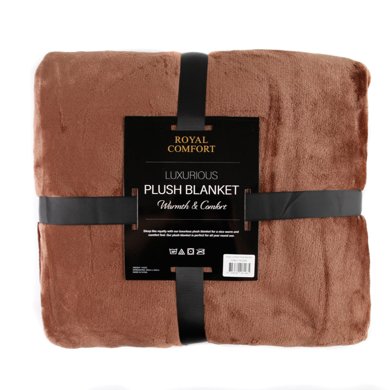 Royal Comfort Plush Blanket Faux Mink Throw Super Soft Large 220cm x 240cm