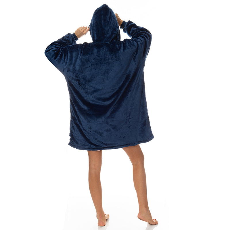 Royal Comfort Snug Hoodie Nightwear Super Soft Reversible Fleece 750GSM