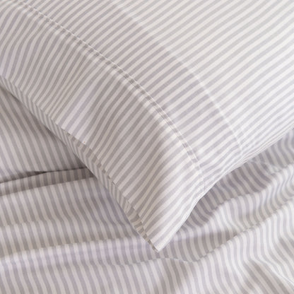 Royal Comfort Stripes Linen Blend Sheet Set Bedding Luxury Breathable Ultra Soft - Myzenhome