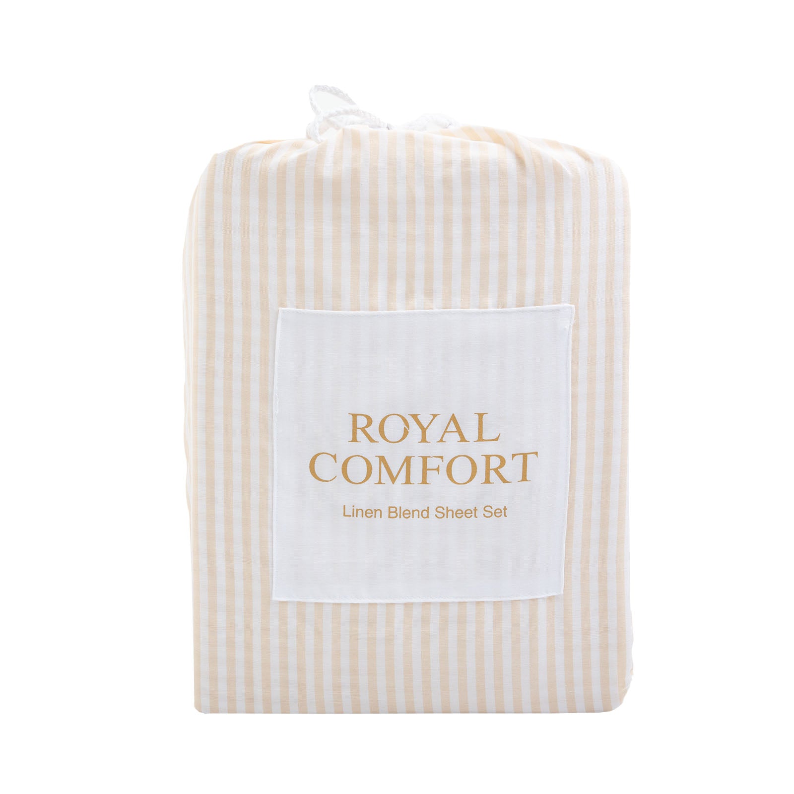 Royal Comfort Stripes Linen Blend Sheet Set Bedding Luxury Breathable Ultra Soft - Myzenhome