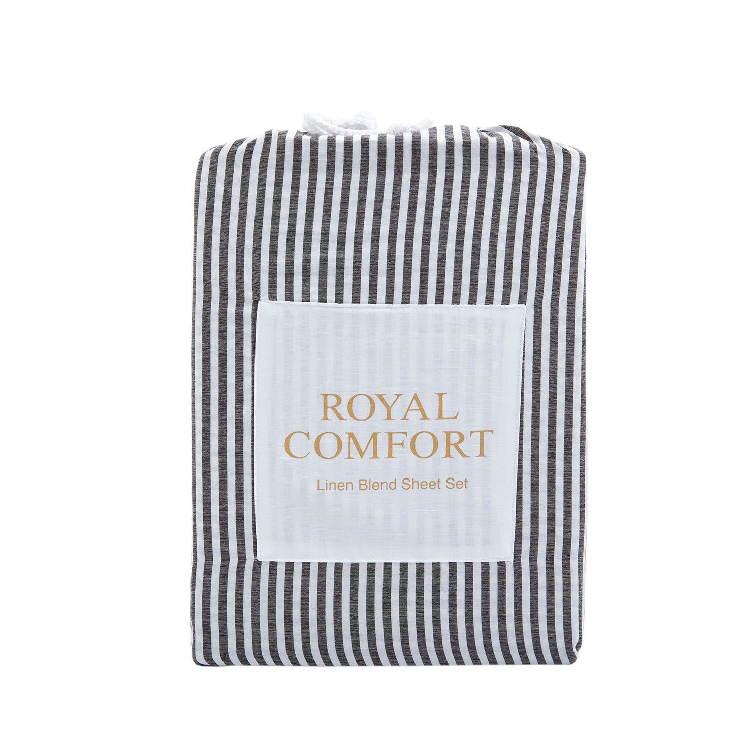 Royal Comfort Stripes Linen Blend Sheet Set Bedding Luxury Breathable Ultra Soft - Myzenhome