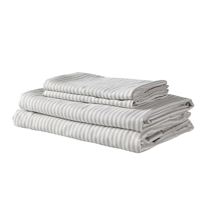 Royal Comfort Stripes Linen Blend Sheet Set Bedding Luxury Breathable Ultra Soft - Myzenhome