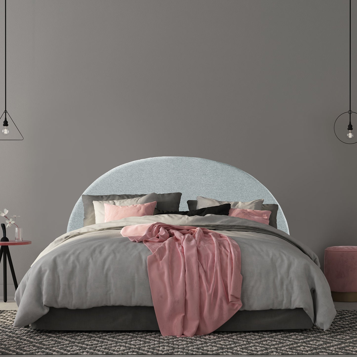 Milano Decor Barcelona Curved Bed Head Headboard Bedhead Upholstered - Myzenhome