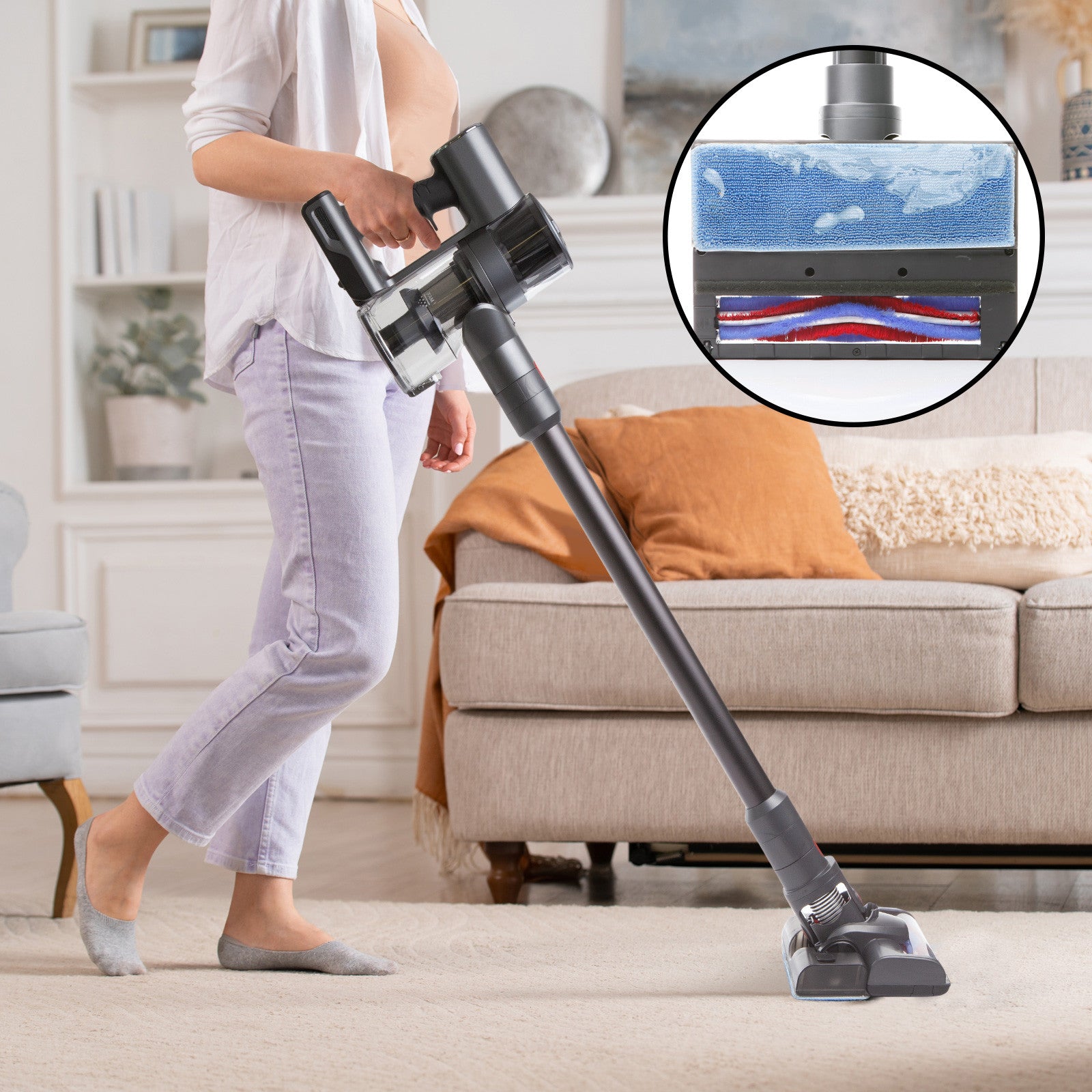 MyGenie H20 PRO Wet Mop 2-IN-1 Cordless Stick Vacuum Cleaner Handheld Recharge - Myzenhome