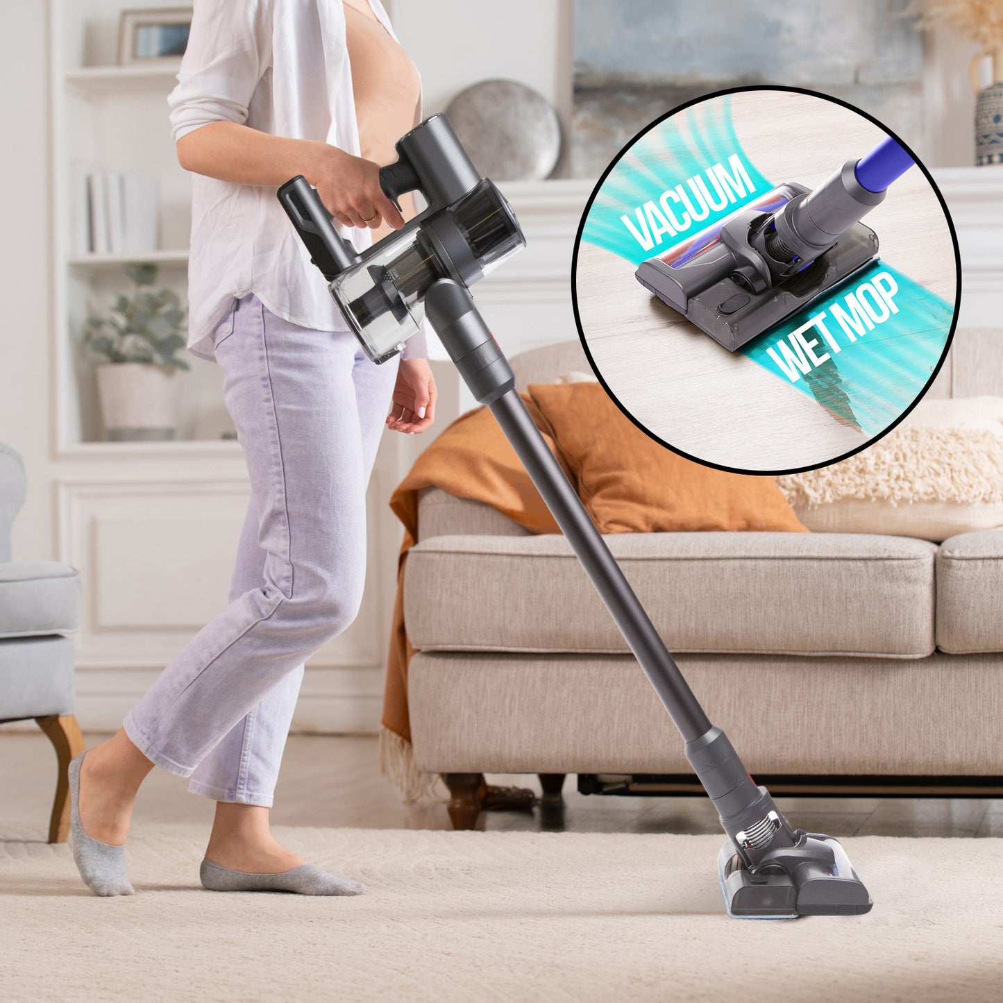 MyGenie H20 PRO Wet Mop 2-IN-1 Cordless Stick Vacuum Cleaner Handheld Recharge - Myzenhome