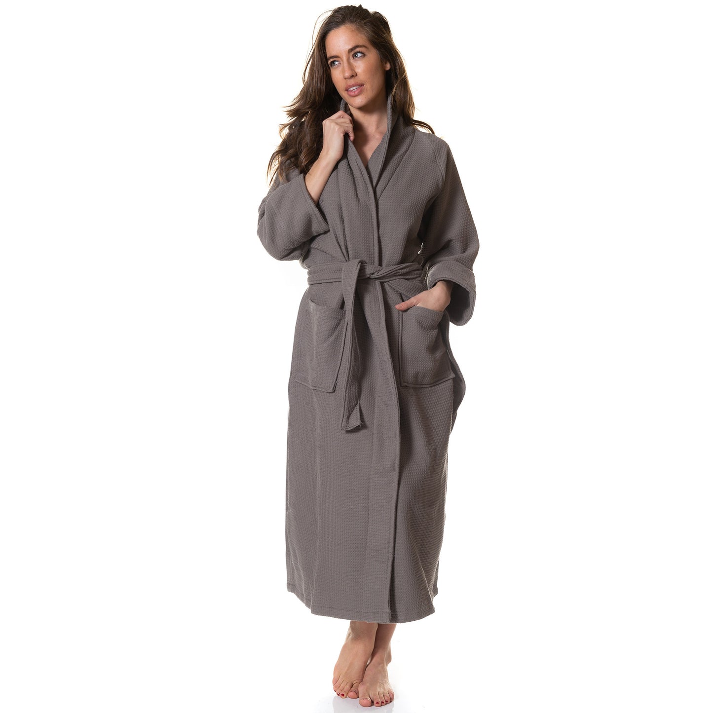 Royal Comfort 100% Cotton Bathrobe Waffle Unisex Ultra Soft Absorbent Durable - Myzenhome