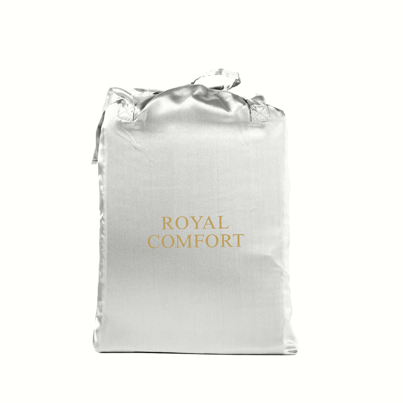 Royal Comfort Satin Sheet Set 4 Piece Fitted Flat Sheet Pillowcases Silky Smooth