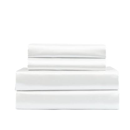 Royal Comfort Satin Sheet Set 4 Piece Fitted Flat Sheet Pillowcases Silky Smooth - Myzenhome