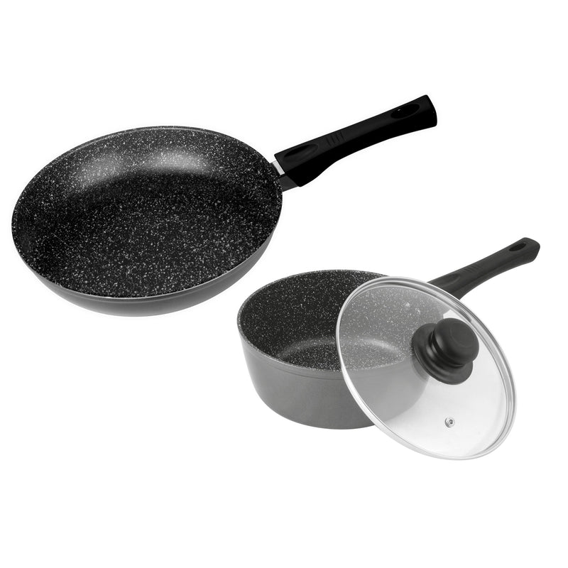 Stonewell 2 Piece 24cm Pan + 16cm Pot Set Kitchen Non Stick Cookware