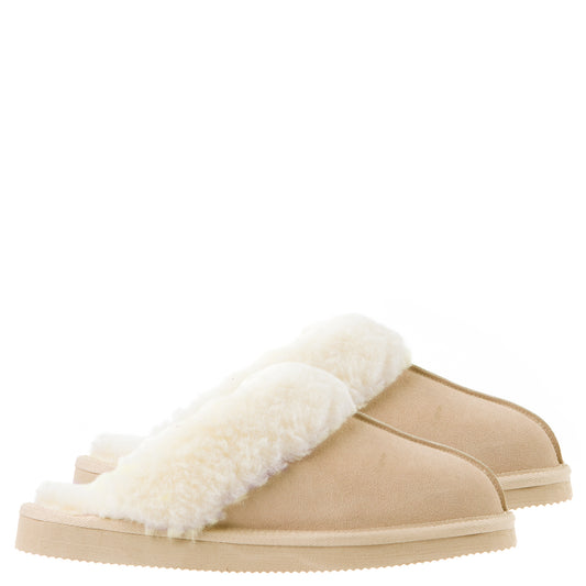 Royal Comfort Ugg Scuff Slippers Womens Leather Upper Wool Lining Breathable - Myzenhome