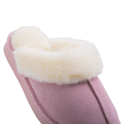 Royal Comfort Ugg Scuff Slippers Womens Leather Upper Wool Lining Breathable - Myzenhome