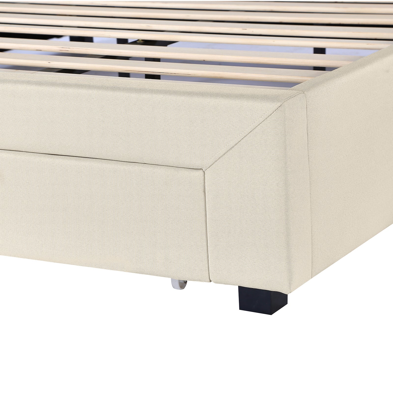 Milano Decor Palermo Bed Base with Drawers Upholstered Fabric Wood - Myzenhome