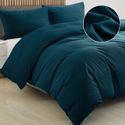 Royal Comfort Velvet Corduroy Quilt Cover Set Super Soft Luxurious Warmth - Myzenhome