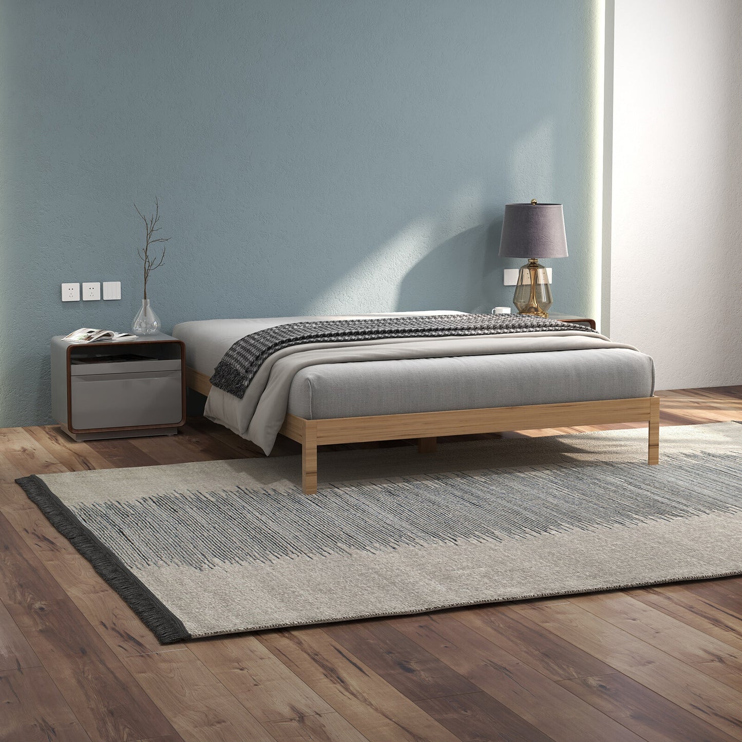 Milano Decor Giulia Wooden Timber Mattress Bed Base Sturdy Practical Stylish - Myzenhome