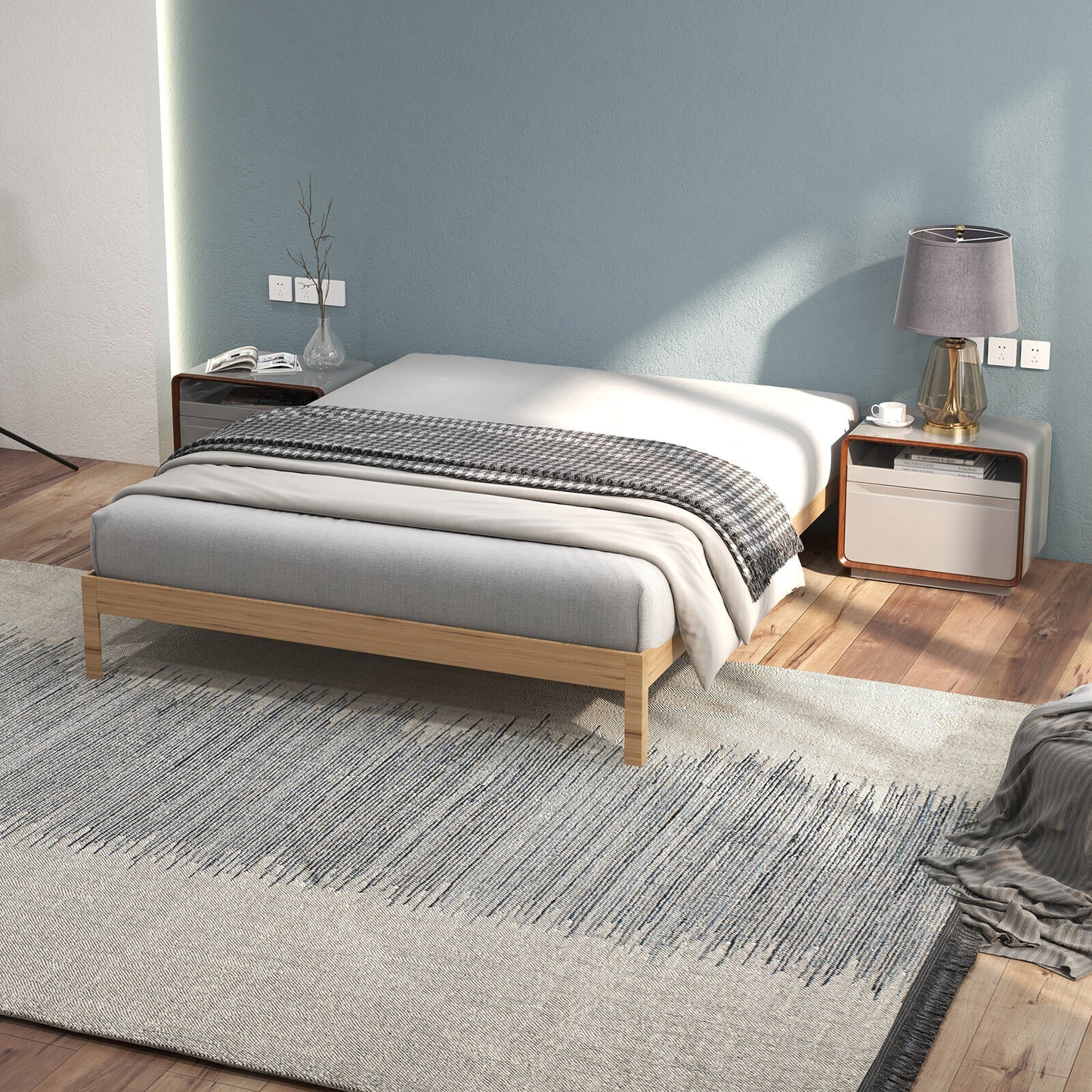 Milano Decor Giulia Wooden Timber Mattress Bed Base Sturdy Practical Stylish - Myzenhome