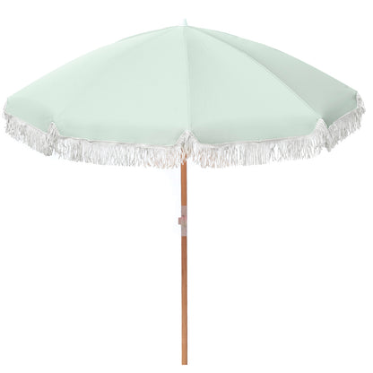 Havana Outdoors Beach Umbrella Portable 2 Metre Fringed Garden Sun Shade Shelter - Myzenhome