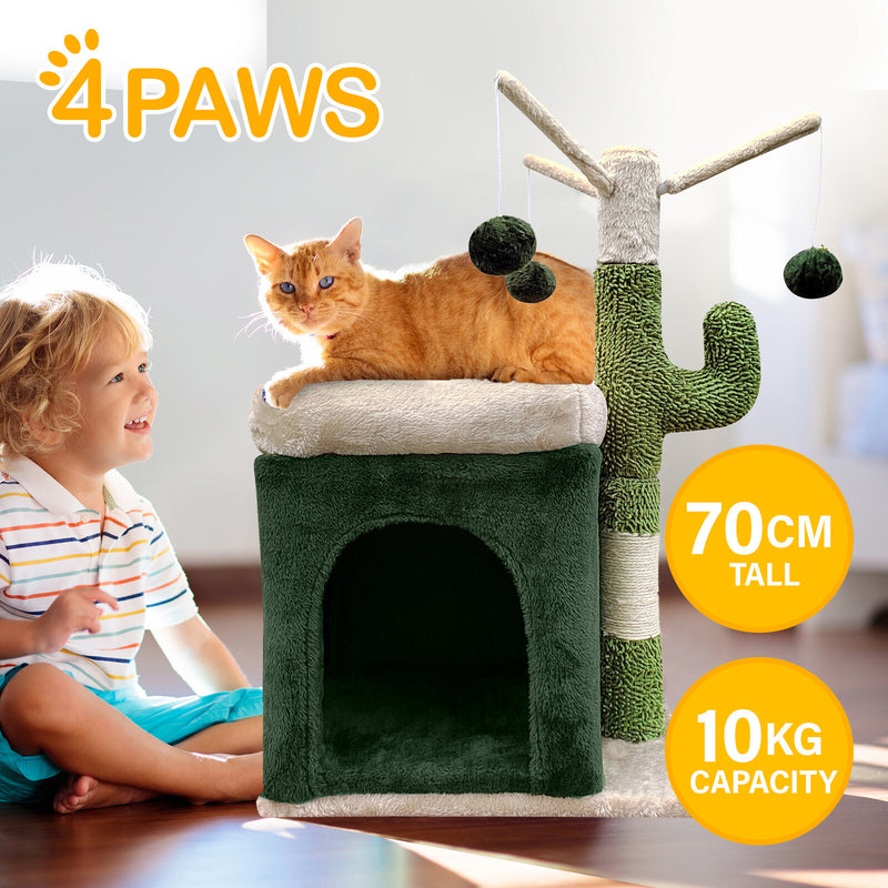 4Paws Cat Tree Scratching Post House Furniture Bed Cactus Play